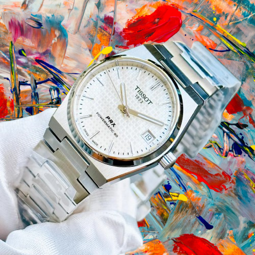 TISSOT PRX – White Dial | Silver Chain Edition
